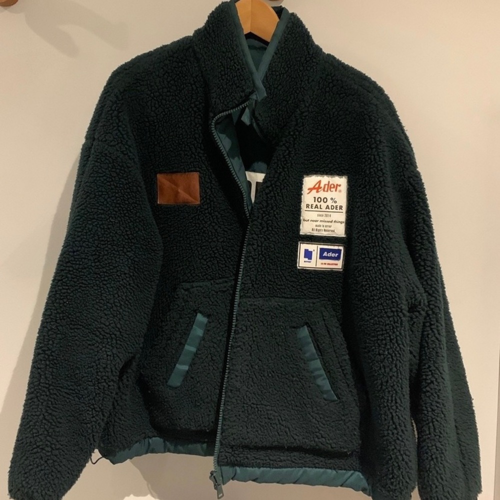 ADER error Reversible Black Fleece Jacket